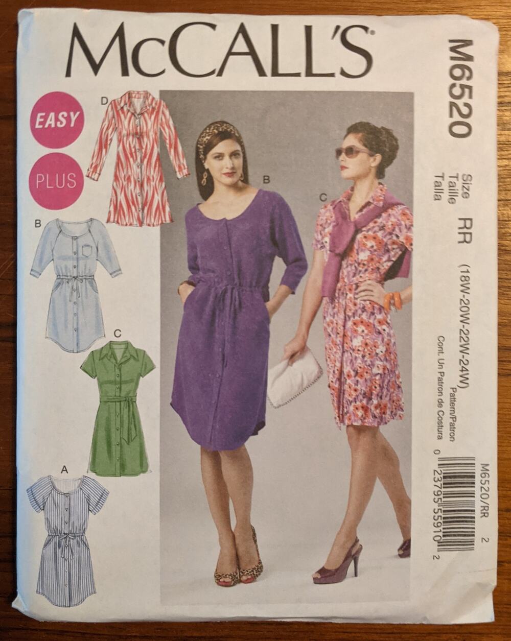 UNCUT McCalls Pattern 6520 Dress 18W-24W